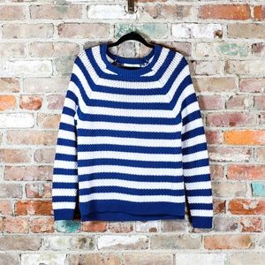 Boden Blue and White Striped Cotton Sweater